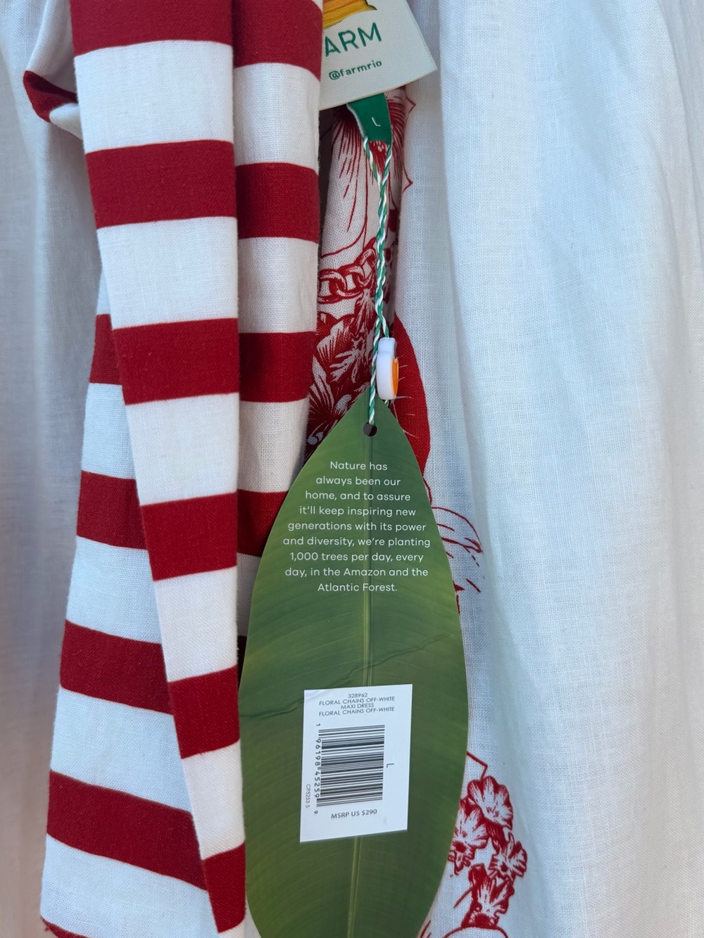 FARM Rio Off-White Floral Chains Maxi Dress Size L NWT - Picture 6 of 10